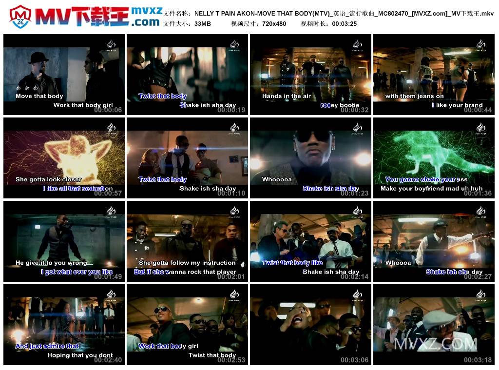 NELLY T PAIN AKON-MOVE THAT BODY(MTV)_英语_流行歌曲_MC802470